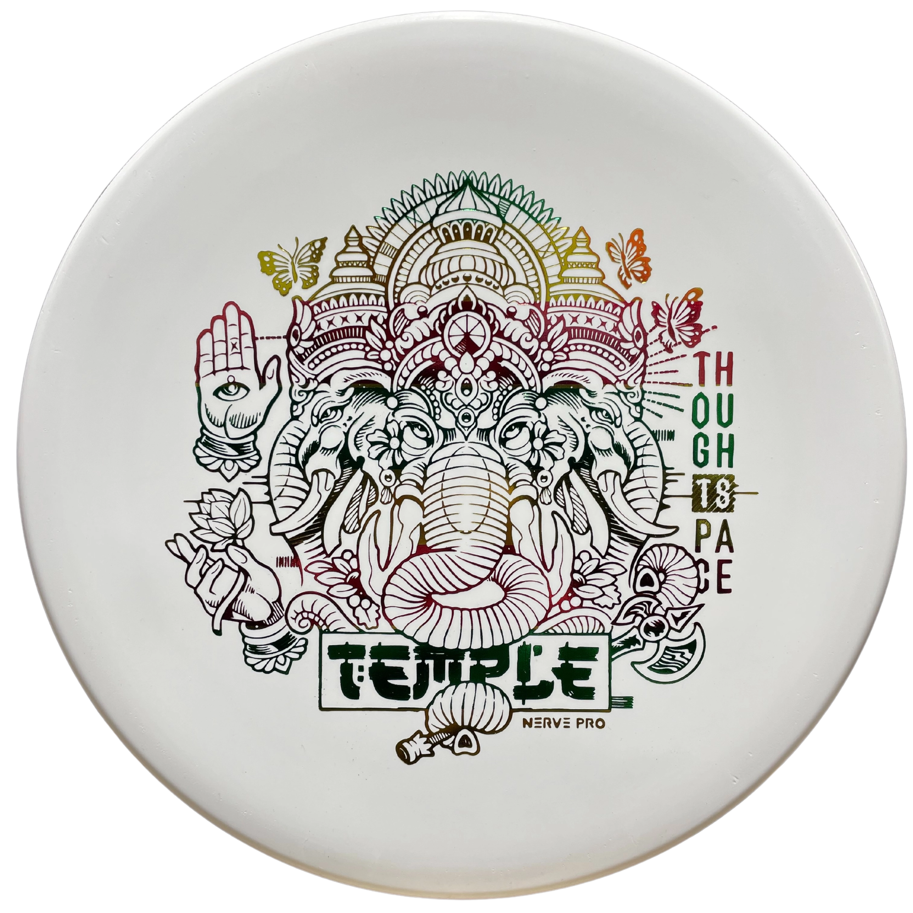 Temple Nerve Pro disc golf disc with elephant design